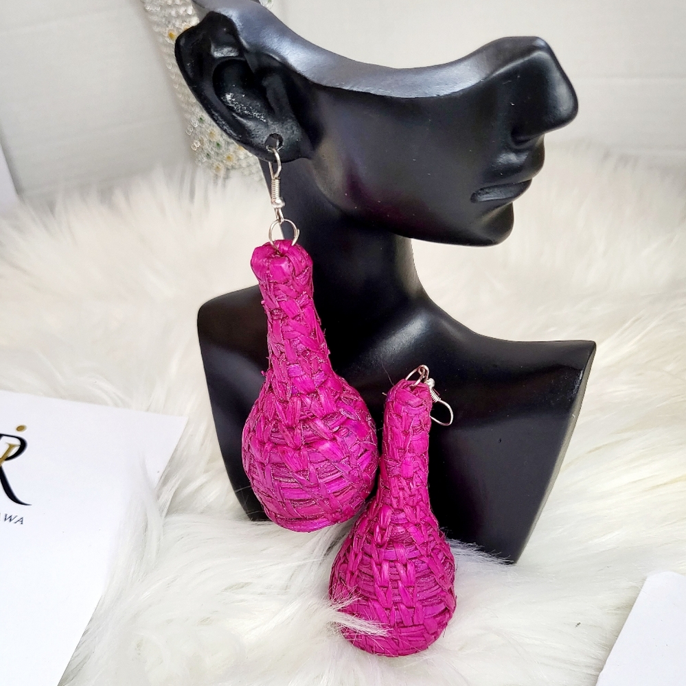 Handmade Rattan earings - Picture 2 of 7